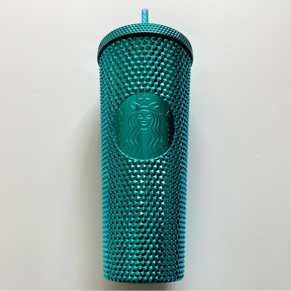 Starbucks Summer 2023 Venti Metallic Blue Studded Tumbler